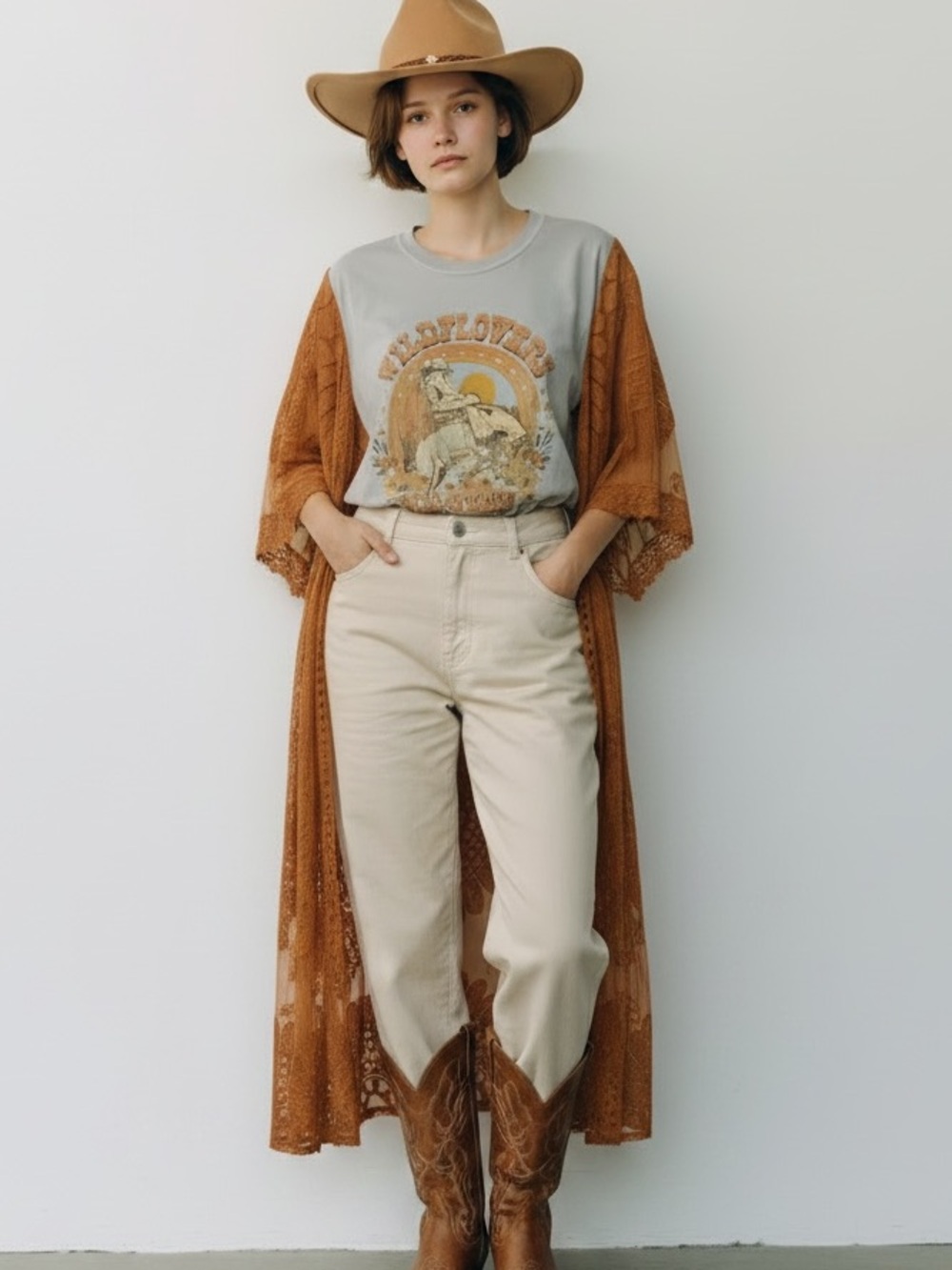 0064. One of a kind Custom Lainey Wilson Ponch Top